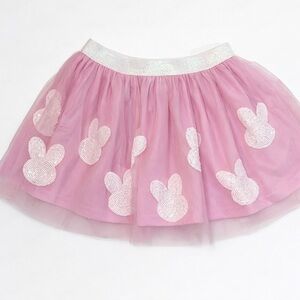 Sweet Wink Girls Pink Bunny Tutu Skirt size 4-6 sequins sparkle Easter novelty